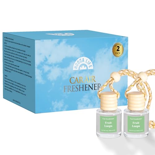 Car Air Freshener Diffuser 2 Pack Hanging Fruit Loops Car Air Freshener for Women 45+ days Long Lasting Fragrance Made in USA
