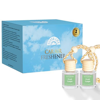 Car Air Freshener Diffuser 2 Pack Hanging Fruit Loops Car Air Freshener for Women 45+ days Long Lasting Fragrance Made in USA