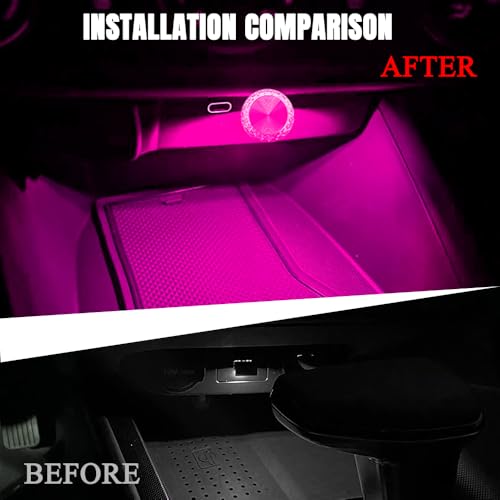 4PCS USB LED Car Interior Atmosphere Lamp (Pink Purple)