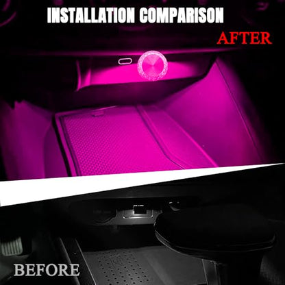 4PCS USB LED Car Interior Atmosphere Lamp (Pink Purple)