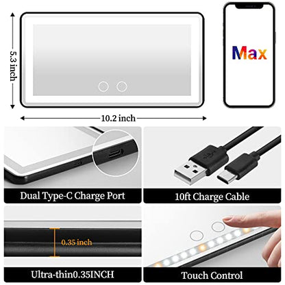 Car Sun Visor Vanity Mirror with Lights (Black)