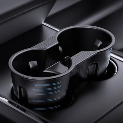 Car Center Console Cup Holder Insert Compatible with Tesla Model 3 & Y (Gray)