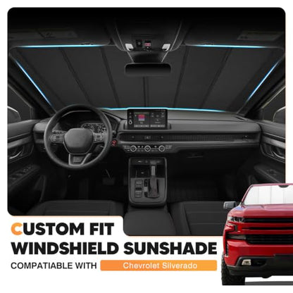 Windshield Sun Shade Compatible for Chevrolet Silverado 2019 (FOR | Thickened Chevrolet Silverado 2019-2026)
