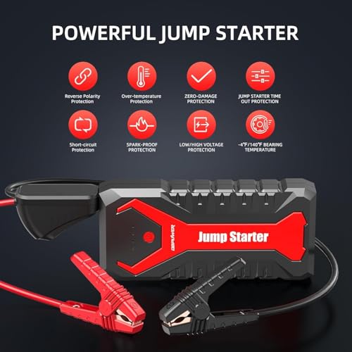 5000A 80.66Wh Portable Car Jump Starter (Red)