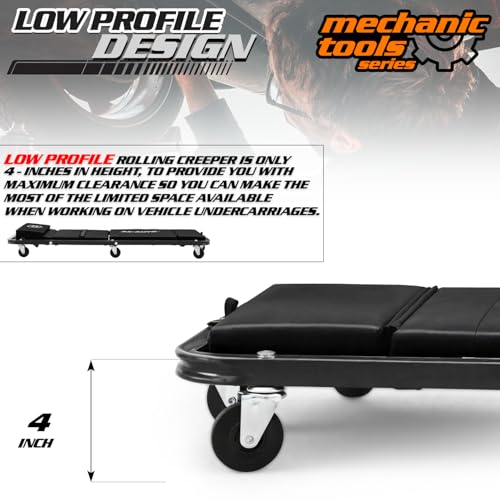 Heavy Duty Convertible Mechanic Creeper (Black / 48")