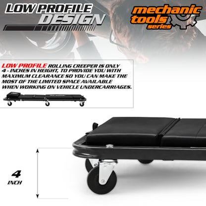 Heavy Duty Convertible Mechanic Creeper (Black / 48")