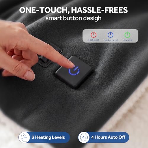 12 Volt Electric Portable Heated Car Blanket (Charcoal)