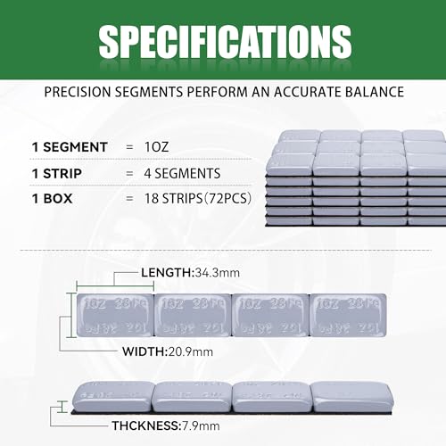 1OZ Adhesive Wheel Weights (1oz-72PCS / Gray)