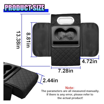 Leather Car Center Console Cover (Black)