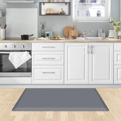 0.8" Thick Kitchen Mat Cushioned Anti Fatigue Rug Comfort Floor Mats (Grey / 36"L x 22"W x 0.8"Th)