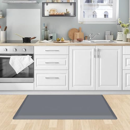0.8" Thick Kitchen Mat Cushioned Anti Fatigue Rug Comfort Floor Mats (Grey / 36"L x 22"W x 0.8"Th)