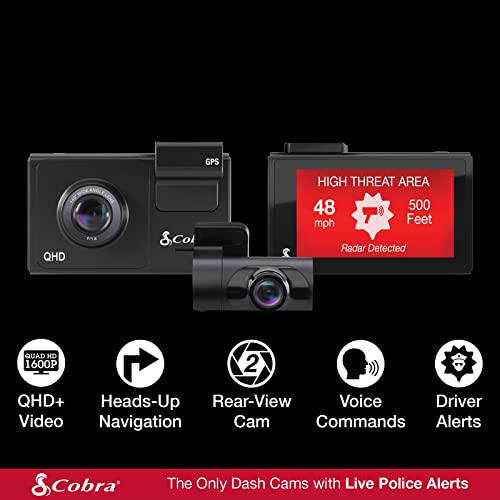 Smart Dash Cam + Rear Cam (QHD Front and Rear View)