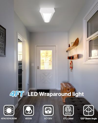 4FT LED Wraparound Light 6600LM (4 PACK-4000K)