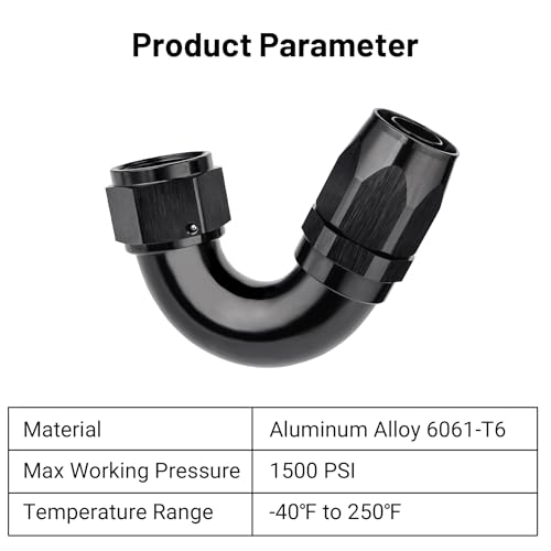 12AN 150 Degree One Piece Full Flow Hose End Fitting Swivel for CPE Braided Hose (12AN / 150 Degree)