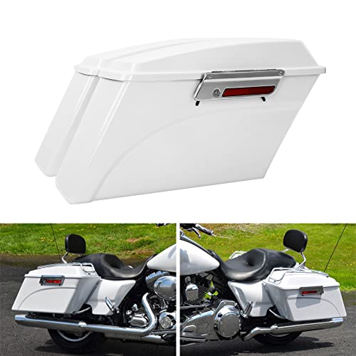 Motorcycle Saddlebags Hard Saddle Bags For Harley Touring 1993 (White / Standard)