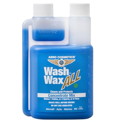 Wet or Waterless Car Wash Wax 8oz Concentrate [Makes 1 Gallon of Wash Wax ALL] Aircraft Quality for Car (8 Fl Oz (Pack of 1))