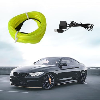 EL Wire Car LED Strip Lights (Fluorescent Green / 16.5FT)