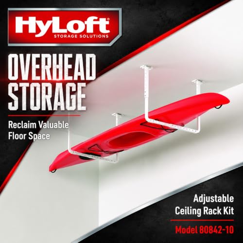 33 in. x 34 in. Adjustable Garage Ceiling Mount Storage Rack Kit (White / One Pack)