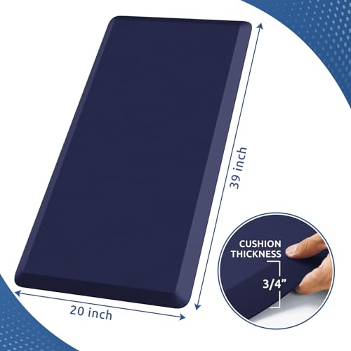0.8" Thick Kitchen Mat Cushioned Anti Fatigue Rug Comfort Floor Mats (Blue / 39"L x 20"W x 0.8"Th)