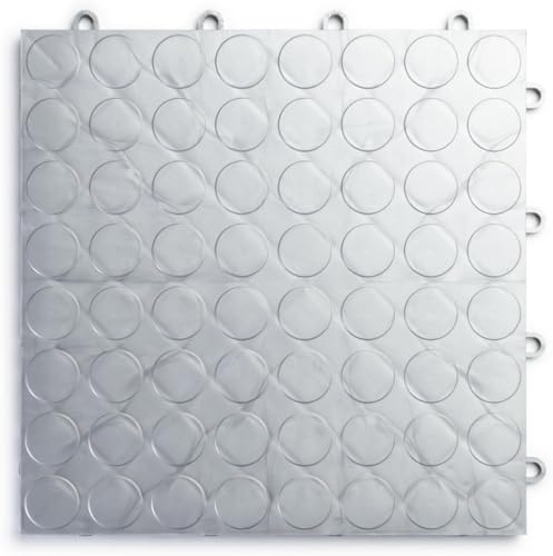 SnapLock RaceDeck CircleTrac 12"x12" Interlocking Garage Tiles (48 Pack / Alloy)
