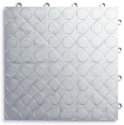 SnapLock RaceDeck CircleTrac 12"x12" Interlocking Garage Tiles (48 Pack / Alloy)