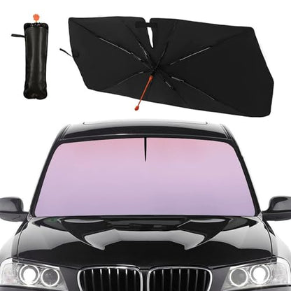 Colorful Car Windshield Sunshade Umbrella Sun Shade Umbrella for Car Foldable Windshield Umbrella Block UV Rays Heat Keep Vehicle Cool for Cars SUV 57"x30" (colorful 2)