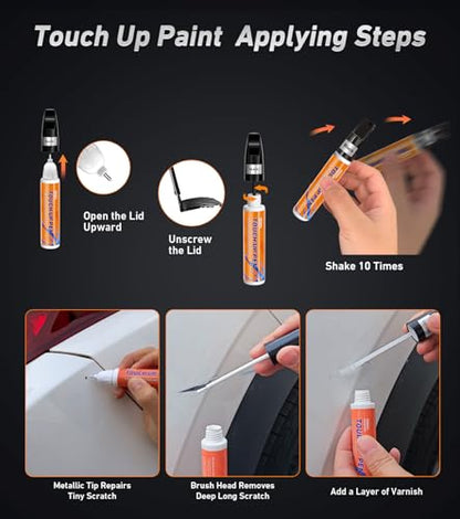 Touch Up Paint for Cars (Red + Varnish)