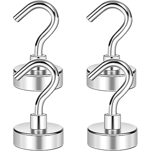 Magnetic Hooks for Cruise Cabins 30LBS Heavy Duty Magnet Hook 4 P (Silver / 0.63in)
