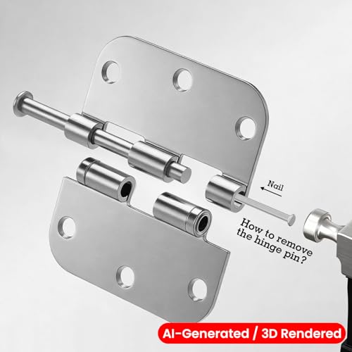 Rounded Door Hinges Polished Chrome 3.5 Inch 5 (Polished Chrome-Rounded / 3 Pack-Ball Bearing-lasting no squeak)