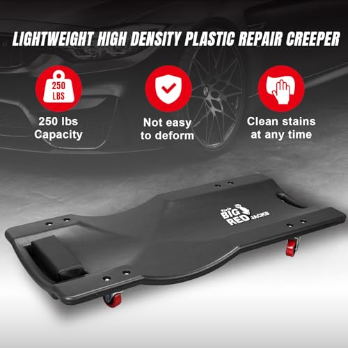 Torin 36" Rolling Garage Creeper (Plastic Creeper-36inch-Black)