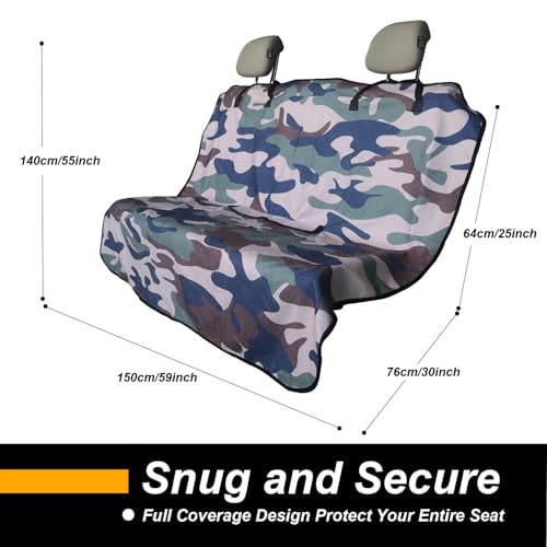 Back Seat Cover for Car Trucks Van SUV Jeep (Rear Bench Seat Towel / Camouflage)