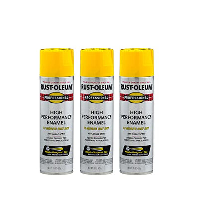 Professional High Performance Gloss Safety Yellow Spray Paint (Gloss Safety Yellow / 15 Ounce (Pack of 3))
