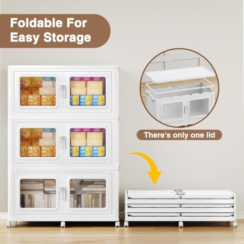 220 Qt Extra Large Stackable Storage Bin with Lid (White / 220QT-1pack)