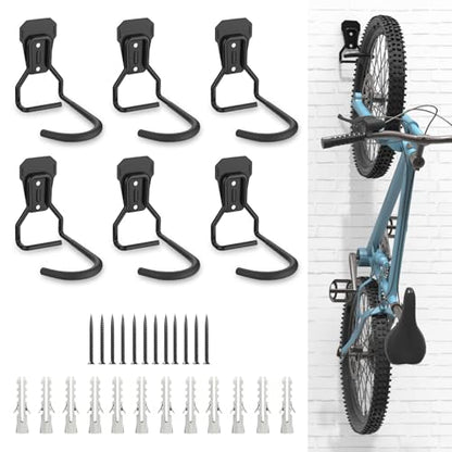 Bike Wall Mount with Fixed Hook (6 Pack / Type L)