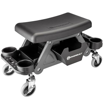Heavy Duty Utility Rolling Seat Upgraded with Padding (Foam Cushion)