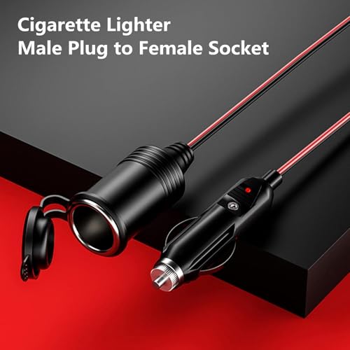 12 24V 4.9FT 16AWG Car Cigarette Lighter Extension Cord (4.9 ft)