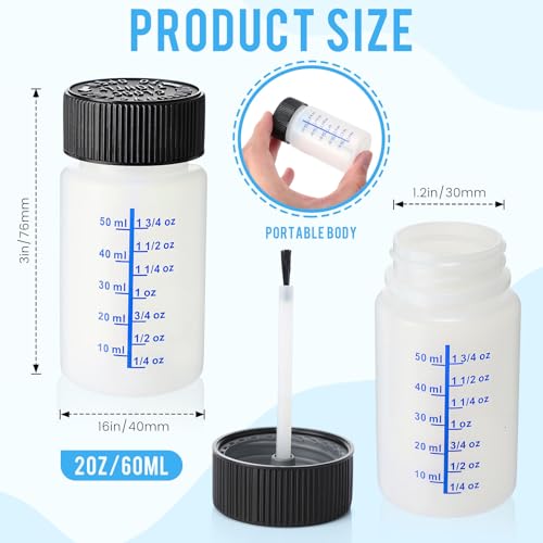 Touch up Paint Bottle with Brush Mixing Ball (Black, Blue)