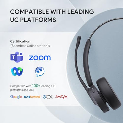BH70 UC Bluetooth Headset with Mic for Work from Home Flip (Black (UC) / Mono (USB-C to A))