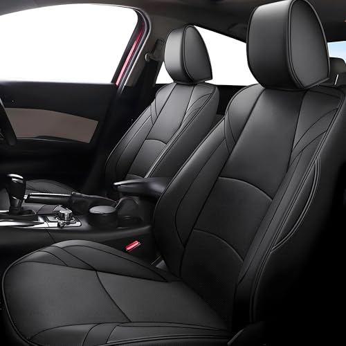 Custom Fit Seat Covers for Mazda 3 2014 2015 2016 2017 2018 (Black / 2014-2018 Mazda 3 Full Set)