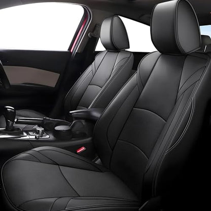 Custom Fit Seat Covers for Mazda 3 2014 2015 2016 2017 2018 (Black / 2014-2018 Mazda 3 Full Set)