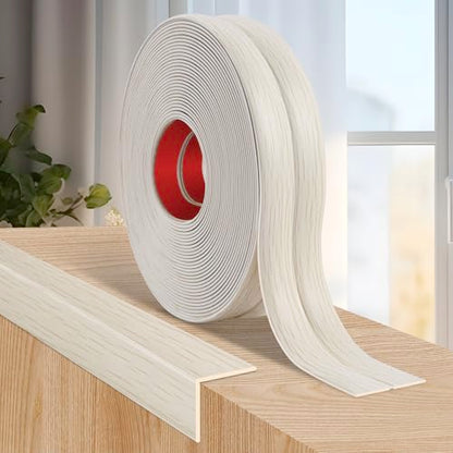 Wall Corner Protector Peel and Stick Corner Trim Molding (0.8 In x 40 Ft / Beige Wood)