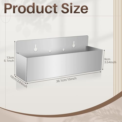2 Pcs 15in Single Speed Rail Stainless Steel Bottle Holder (Silver / 15 Inch)