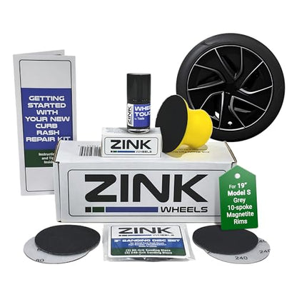 Premium Tesla Wheel Curb Rash Repair Kit for 19" Model S grey Magnetite wheels (Tesla Model S / 19" Grey Magnetite)