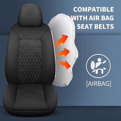 Faux Leather Full Set Car Seat Covers (N1 Black / Full Set)