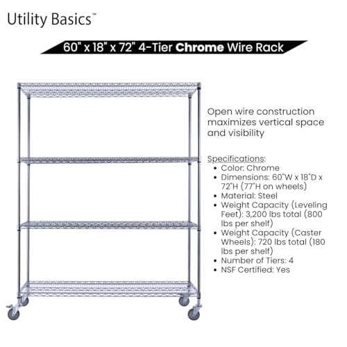 NSF Commercial 4 (60"18"x72" 4-Tier / Chrome)