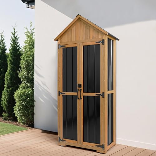 Outdoor Storage Cabinet Waterproof (Black / Standard 28" x 13.3" x 67")