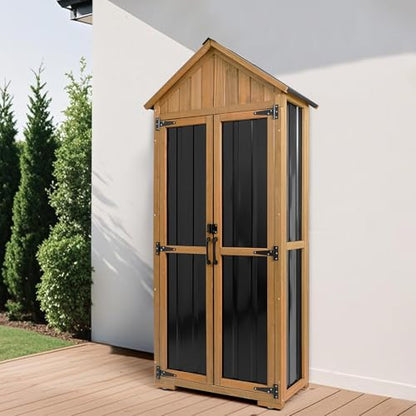 Outdoor Storage Cabinet Waterproof (Black / Standard 28" x 13.3" x 67")