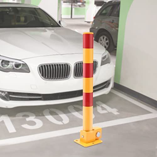 23In Q195 Iron Pipe Safety Bollard Yellow & Red Parking Barrier