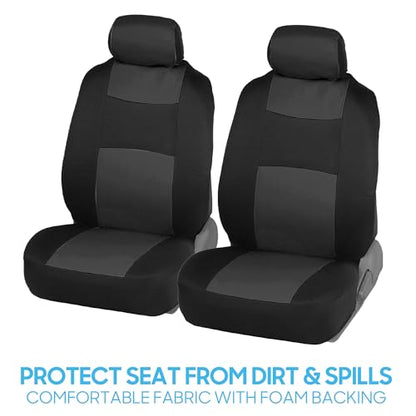 PolyPro Car Seat Covers Full Set in Charcoal on Black (Charcoal Gray)