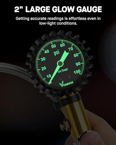 Tire Inflator with Pressure Gauge (1-100 PSI / Tire Inflator Gauge)